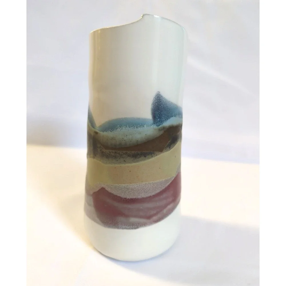 VTG Bonnema Signed Studio Pottery Vase Bethel, Maine Contemporary 7.5 in Tall